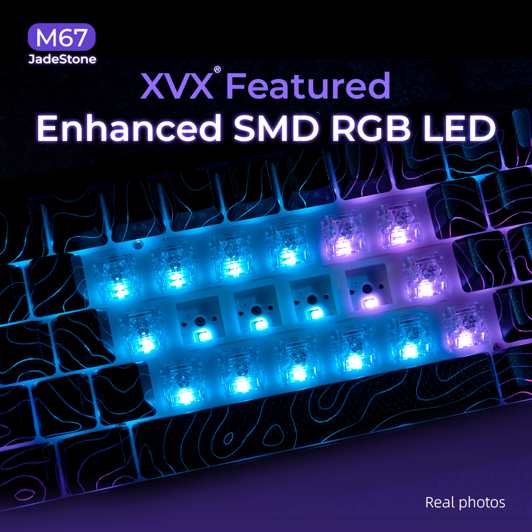 XVX M67 JadeStone Stellar White VIA Tri-Mode Mechanical Keyboard with IMD-Tech Keycaps