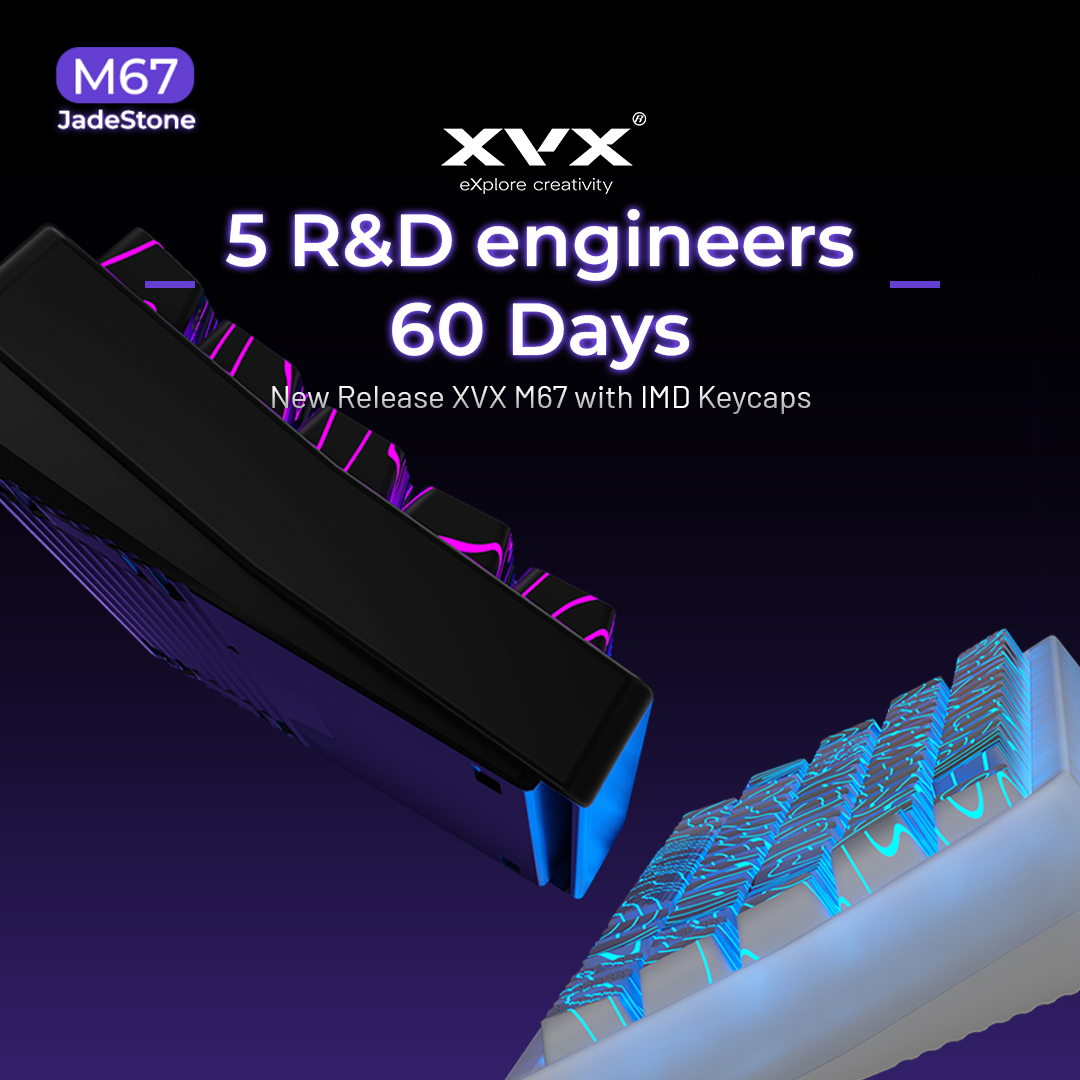 XVX M67 JadeStone Stellar White VIA Tri-Mode Mechanical Keyboard with IMD-Tech Keycaps